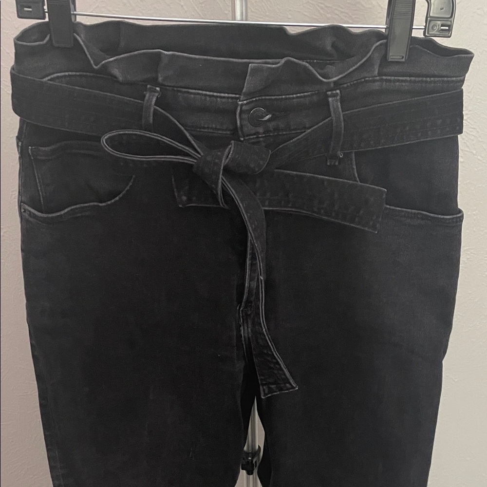 Abercrombie & Fitch Black Tie-Belt Pants